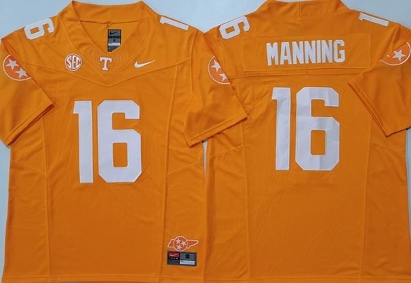 NCAA Tennessee Volunteers #16 MANNING Orange F.U.S.E. Jersey