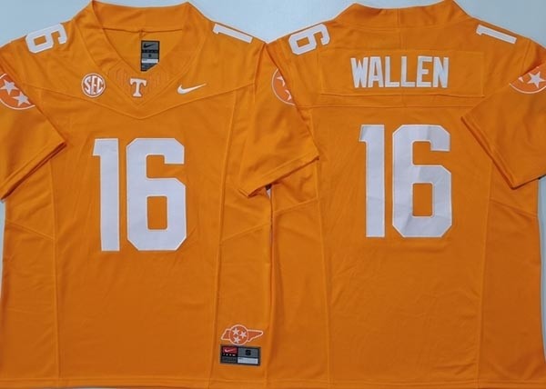 NCAA Tennessee Volunteers #16 WALLEN Orange F.U.S.E. Jersey