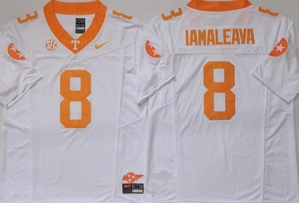 NCAA Tennessee Volunteers #8 IAMALEAVA White F.U.S.E. Jersey