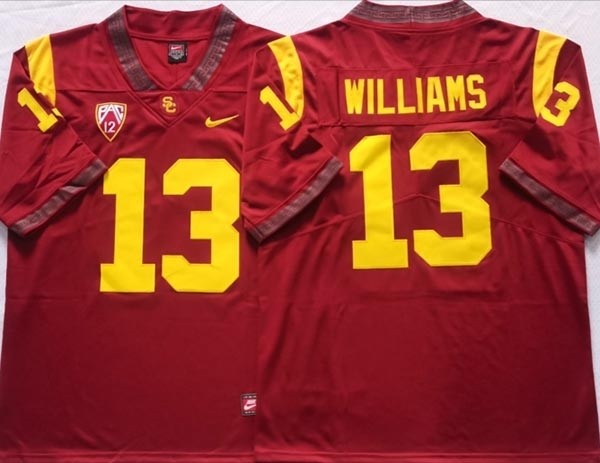 NCAA USC Trojans #13 WILLIAMS Red 2023 Jersey