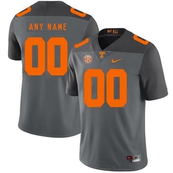 Men's Tennessee Volunteers ACTIVE PLAYER Custom Gray College Stitched Football Jersey(Name and number remark in comment column)