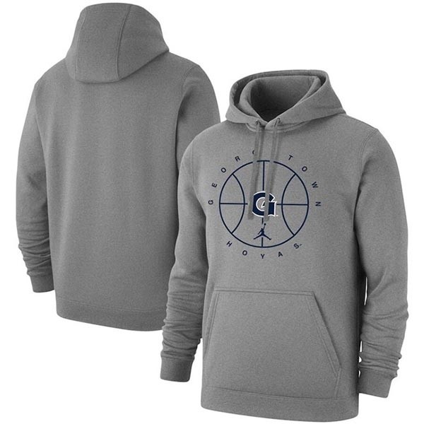 Men's Georgetown Hoyas Grey Basketball Icon Club Fleece Pullover Hoodie