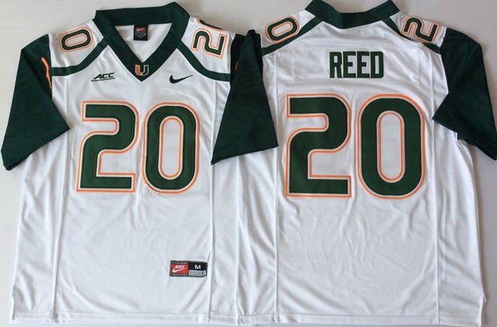 Miami Hurricanes White #20 REED