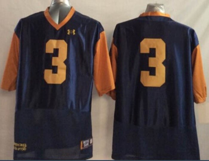 Norte Dame Fighting Irish blue #3 jersey