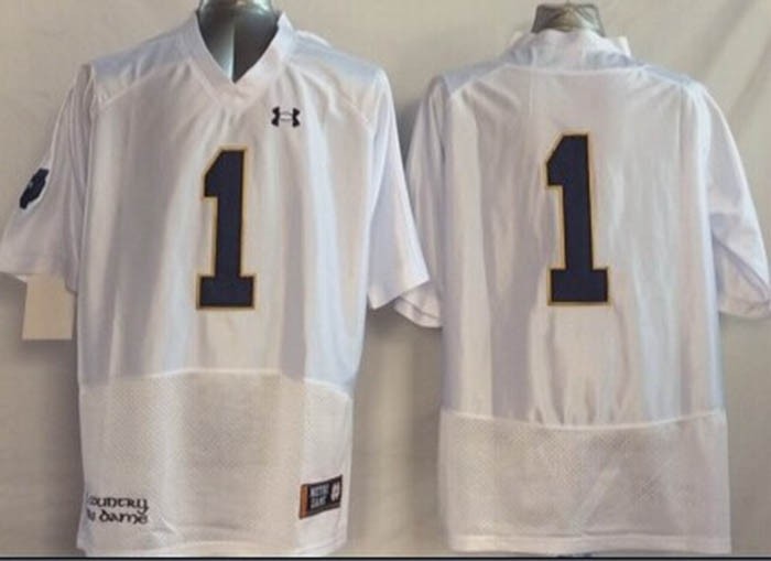 Norte Dame Fighting Irish white #1 jersey