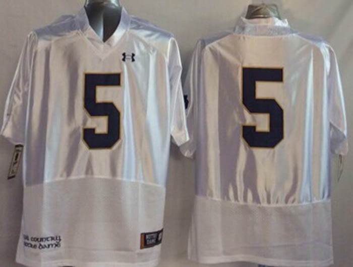 Norte Dame Fighting Irish white #5 jersey