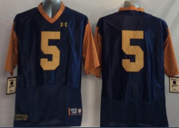 Norte Dame Fighting Irish blue #5 jersey