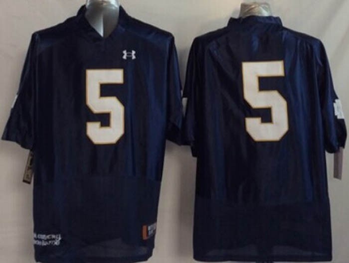 Norte Dame Fighting Irish blue-white #5 jersey