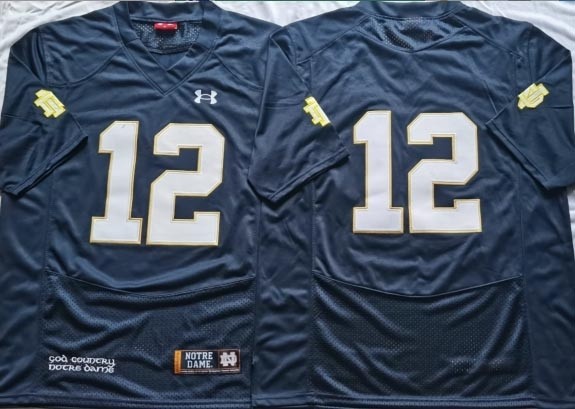 NCAA Norte Dame Fighting Irish #12 Blue Jersey