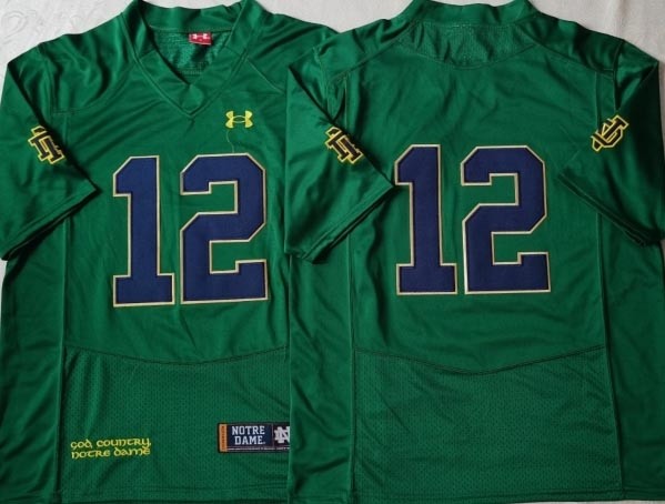 NCAA Norte Dame Fighting Irish #12 Green 2021 new Jersey