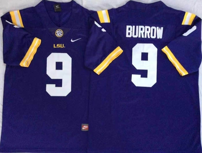 LSU Tigers Purple #9 BURROW