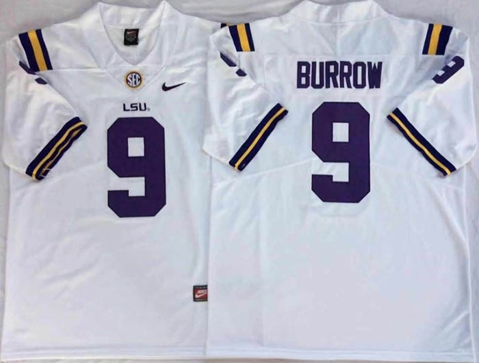 LSU Tigers White #9 BURROW