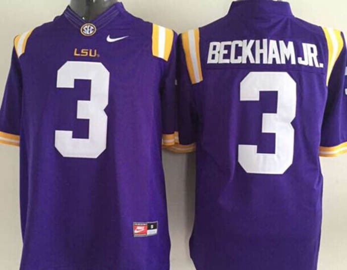 LSU Tigers Purple #3 Beckham Jr