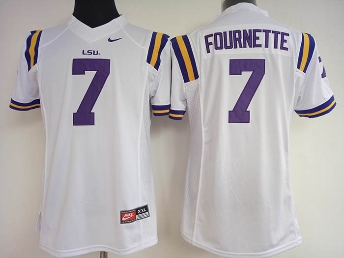 Womens LSU Tigers white #7 Fournette jersey