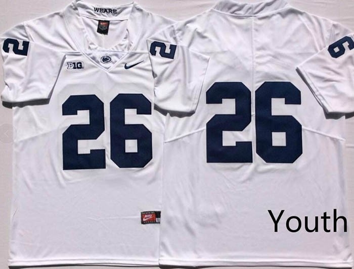 Youth Penn State Nittany Lions White #26 BARKLEY