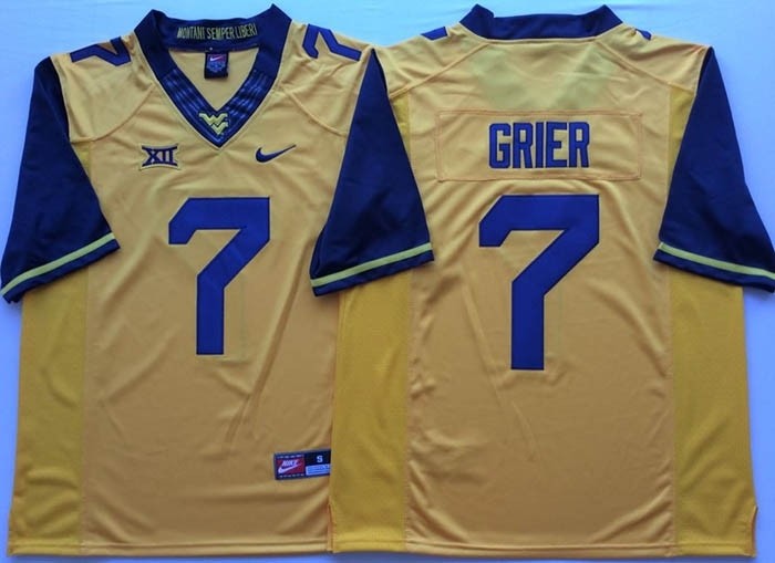 West Virginia Mountaineers YELLOW #7 GRIER