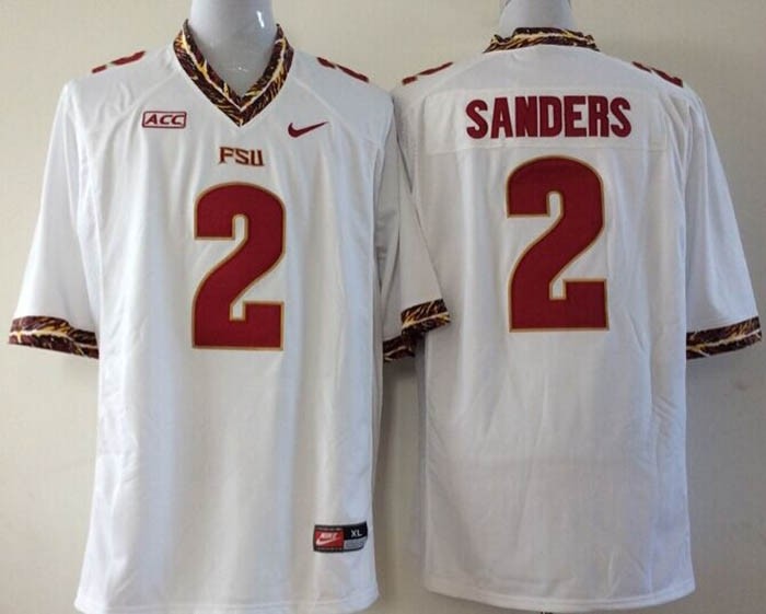 Florida State Seminoles  Sanders #2 white jersey