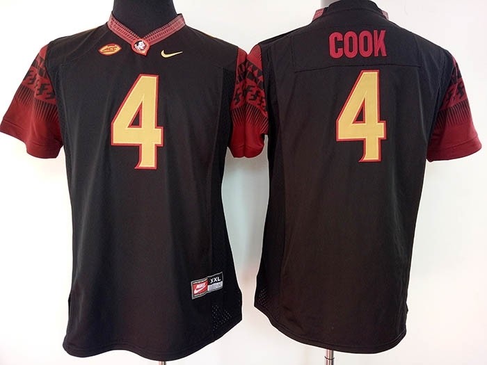 Womens Florida State Seminoles Black #4 Cook jersey