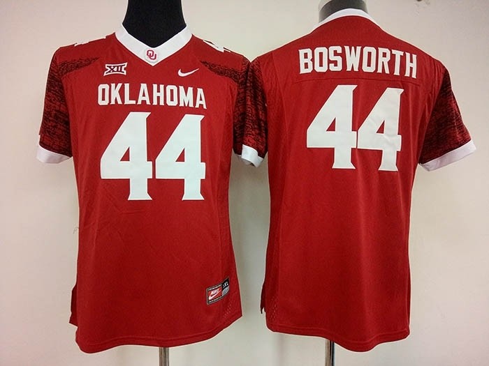 Women Oklahoma Sooners Red #44 Bosworth jersey