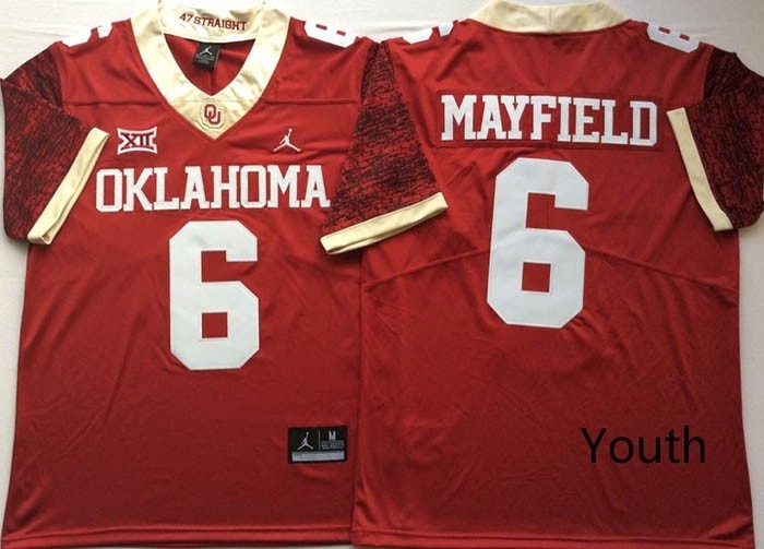 Youth Oklahoma Sooners Red #6 MAYFIELD