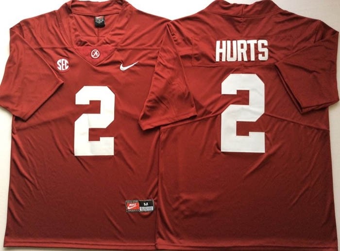 Alabama Crimson Tide Red #2 HURTS