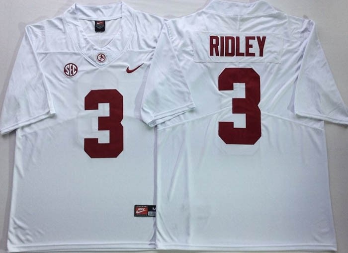 Alabama Crimson Tide White #3 RIDLEY