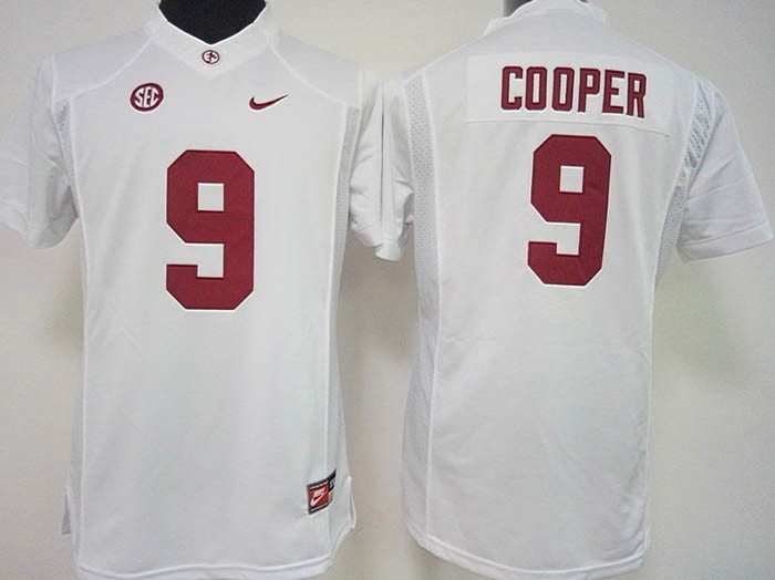 Womens Alabama Crimson Tide White #9 Cooper jersey