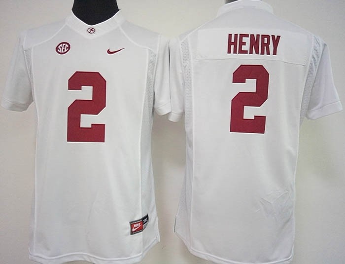 Womens Alabama Crimson Tide White #2 Henry jersey