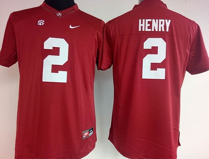 Womens Alabama Crimson Tide red #2 Henry jersey