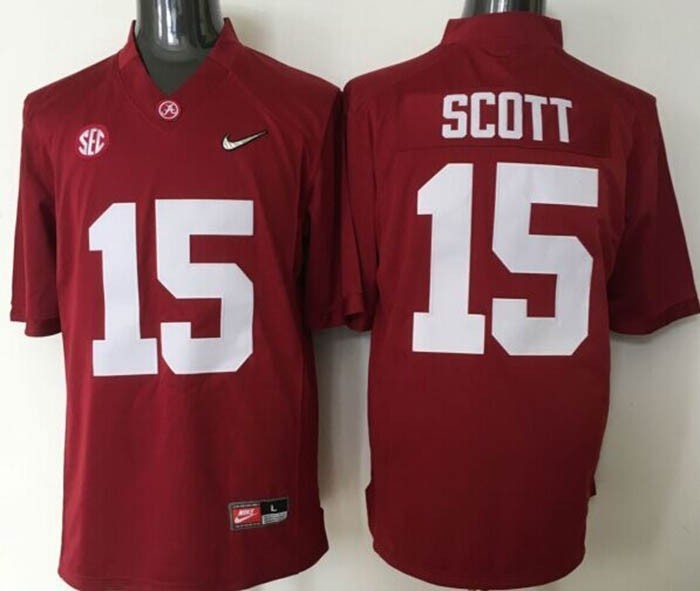 Youth Alabama Crimson Tide Scott #15 red jersey