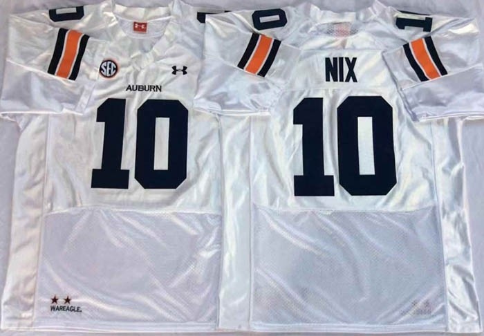 Auburn Tigers White #10 NIX