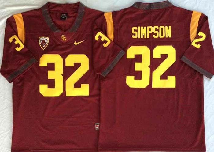 USC Trojans Red #32 SIMPSON