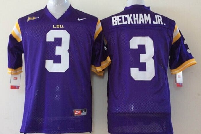 Youth LSU Tigers Beckham Jr. #3 purple jersey