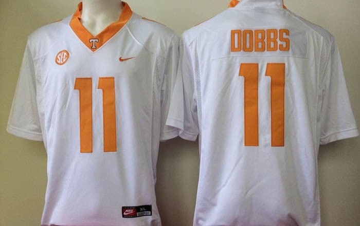 Tennessee Volunteers white #11 Dobbs jersey