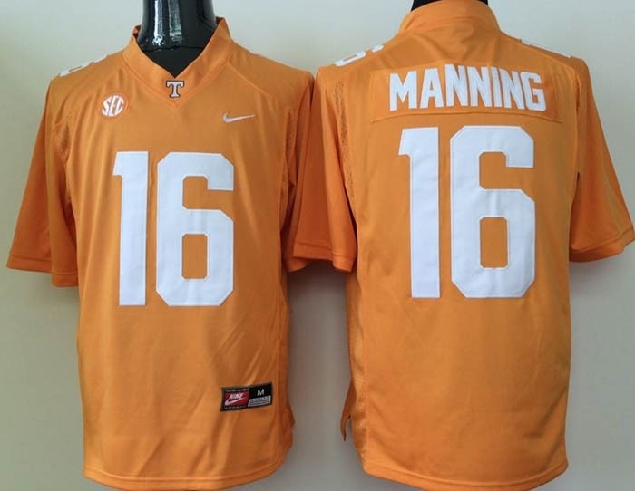 Tennessee Volunteers Manning #16 orange jersey