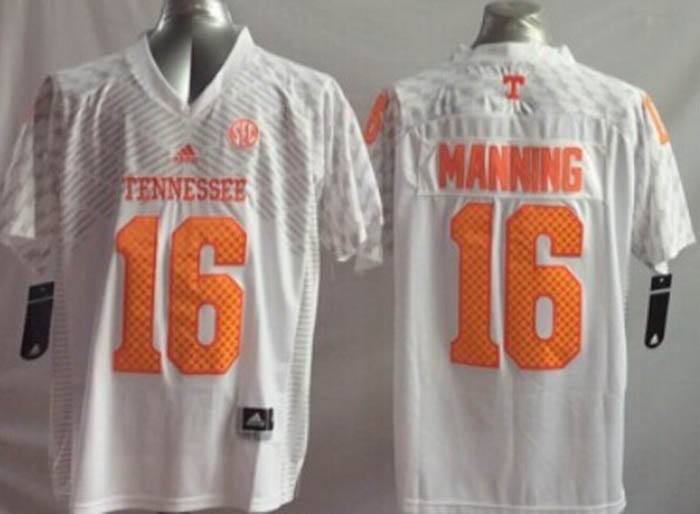 Youth Tennessee Volunteers White Manning #16 jersey