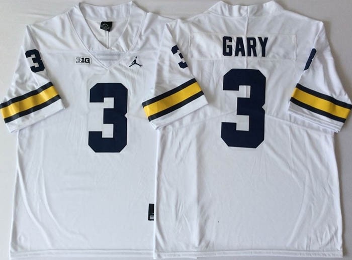 Michigan Wolverines White #3 GARY