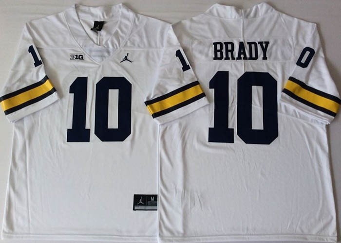 Michigan Wolverines White #10 BRADY