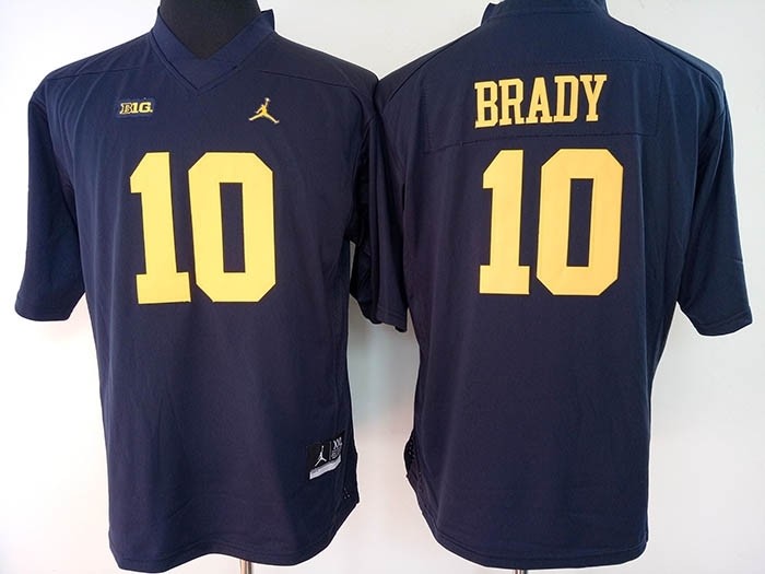 Women Michigan Wolverines Brady #10 Blue jersey