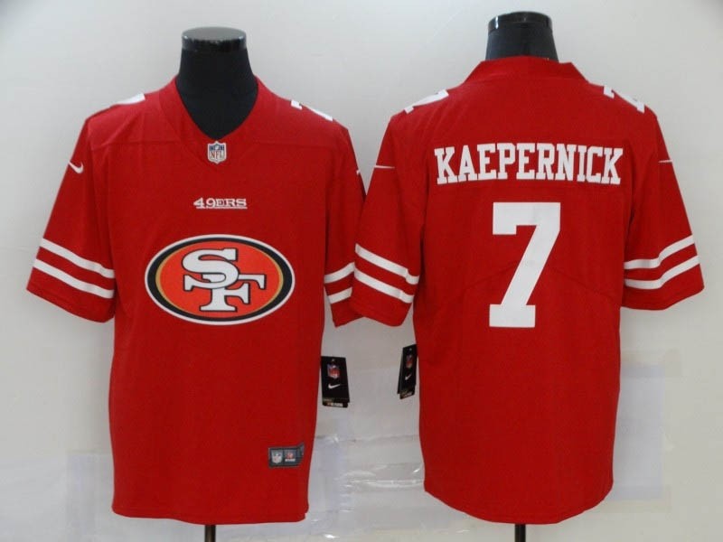 NFL 49ers #7 Colin Kaepernick  Red Team Big Logo Vapor Untouchable Limited Jersey