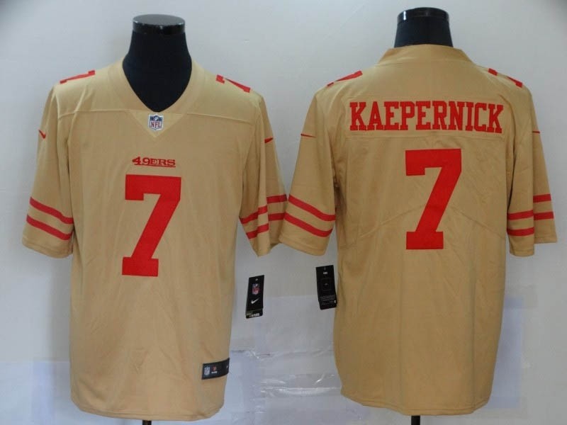 NFL 49ers #7 Colin Kaepernick Gold Stitched NFL Limited Inverted Legend 100th Season Jersey