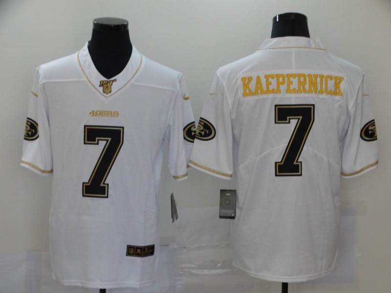 NFL 49ers #7 Colin Kaepernick White Gold Vapor Untouchable Limited Jersey