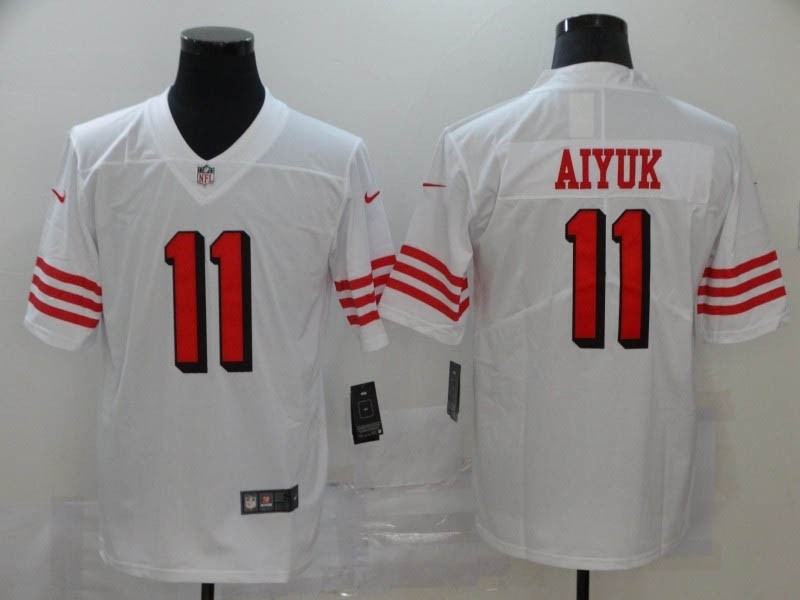 NFL 49ers #11 Brandon Aiyuk White Rush Men's Stitched Football Vapor Untouchable Limited Jersey