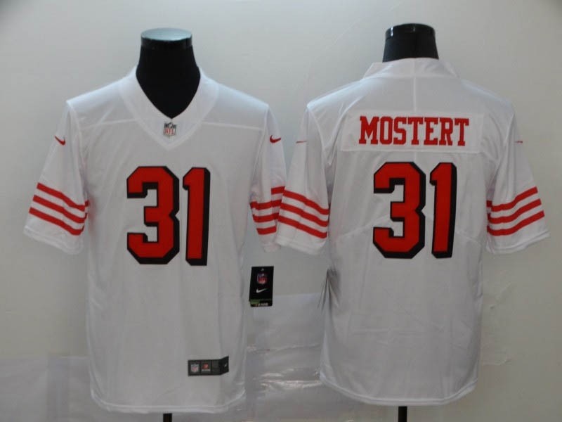 NFL 49ers #31 Raheem Mostert White Rush Men's Stitched Football Vapor Untouchable Limited Jersey