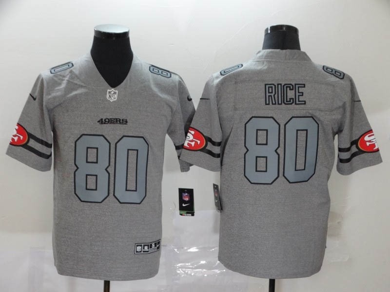 NFL 49ers#80 Jerry Rice Gray Gridiron Gray Vapor Untouchable Limited Jersey