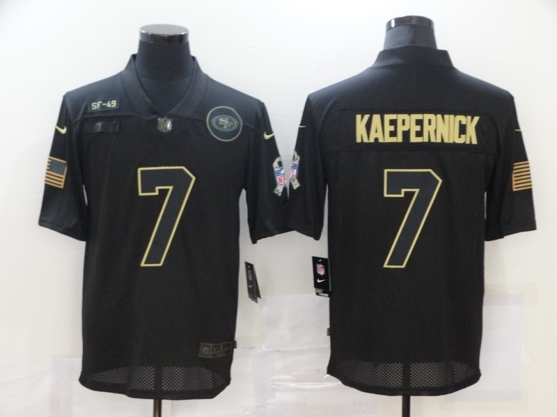 Nike 49ers #7 Colin Kaepernick Black 2020 Salute To Service Limited Jersey