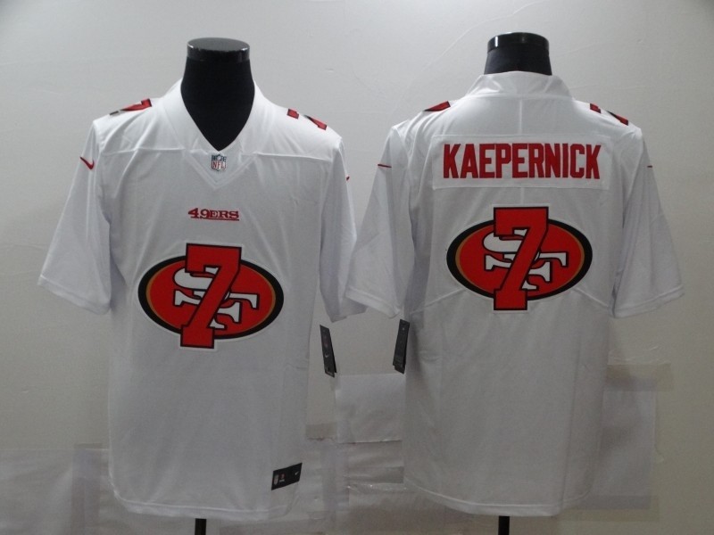 Nike 49ers #7 Colin Kaepernick White Shadow Logo Limited Jersey