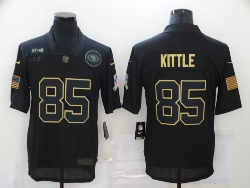 Nike 49ers #85 George Kittle Black 2020 Salute To Service Limited Jersey