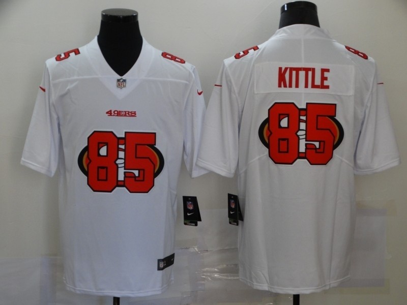 Nike 49ers #85 George Kittle White Shadow Logo Limited Jersey