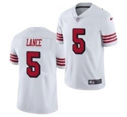 Men's San Francisco 49ers #5 Trey Lance Jersey White 2021 Color Rush Limited Jersey